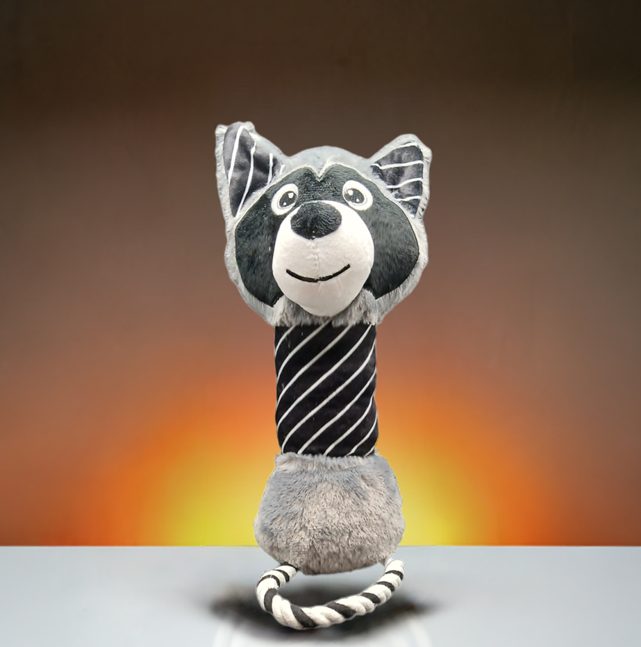 Squeaky Plush & Rope Toy. Medium to larger size dogs.