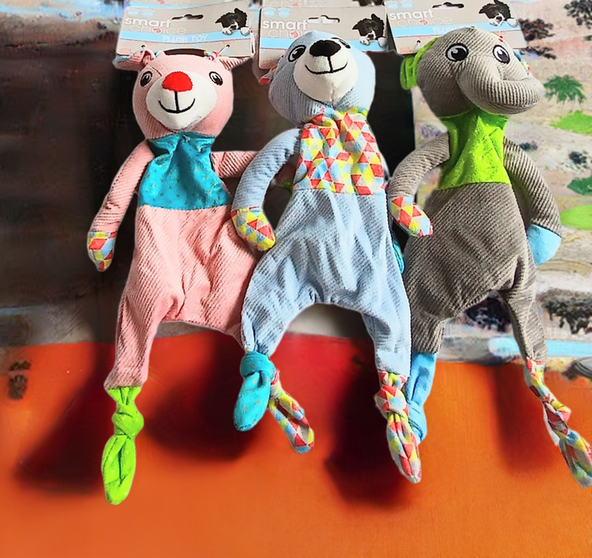 Squeaky Crinkle Plush Toy. Small to Medium size dogs.