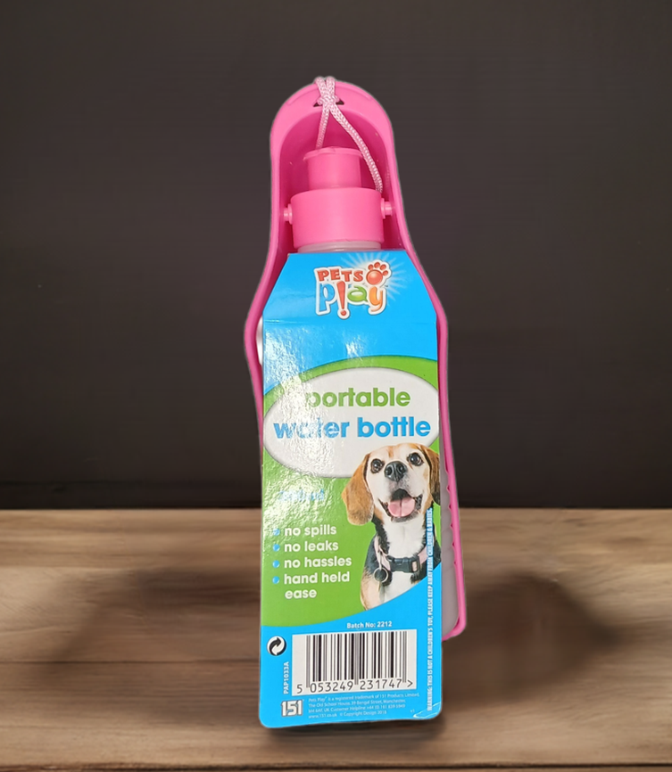 300ml Dog Folding Water Bottle and Tray. Small Dogs.