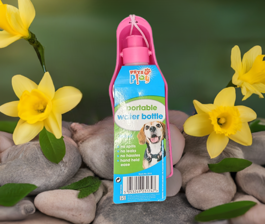 300ml Dog Folding Water Bottle and Tray. Small Dogs.