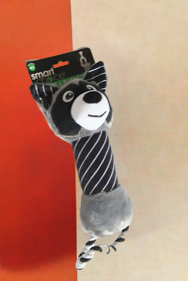 Squeaky Plush & Rope Toy. Medium to larger size dogs.
