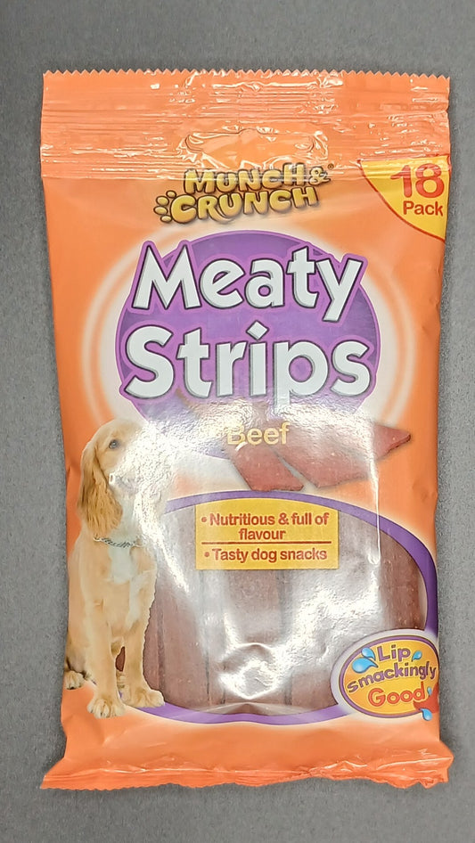 Munch & Crunch Meaty Strips Beef 18 Pack