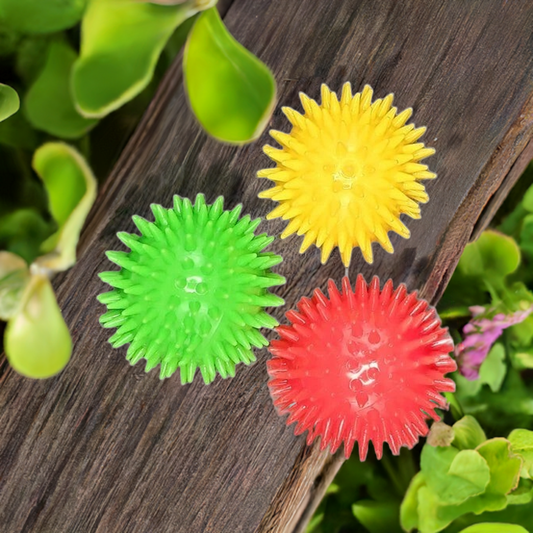 x 3  Squeaky Balls with Ridges (6.5cm)