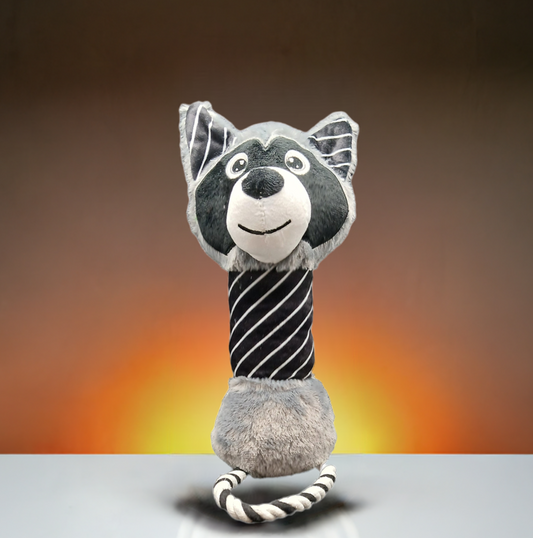 Squeaky Plush & Rope Toy. Medium to larger size dogs.