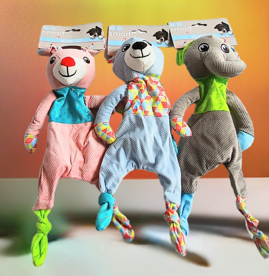 Squeaky Crinkle Plush Toy. Small to Medium size dogs.